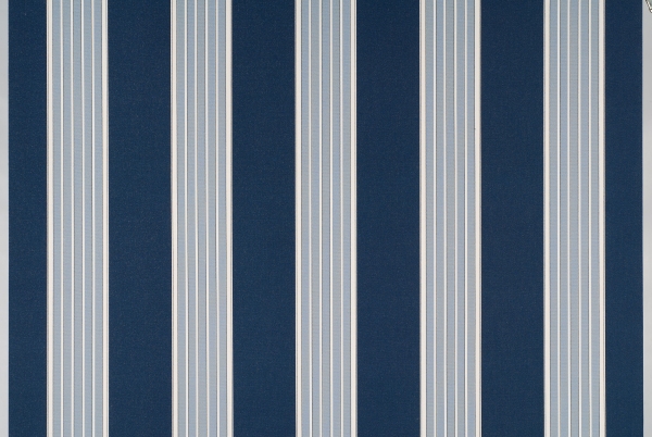 Gartenstrandkorb Classic Halbliegemodell, 2-Sitzer, PVC-Kunststoffgeflecht blau mit weißen Nadelstreifen Stoff-Dessin: 118